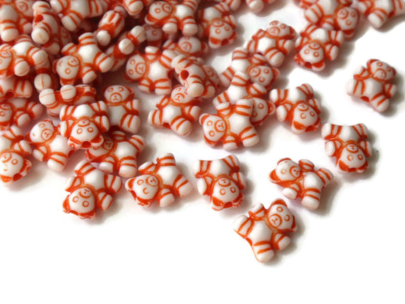 100 9mm Orange Beads Teddy Bear Beads Plastic Beads Miniature Animal Beads Small Beads Cute Beads Kawaii Beads Toy Beads