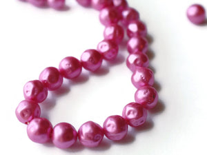 7mm Round Pink Pearls Vintage Plastic Bead Baroque Pearl Beads Faux Pearls Jewelry Making Beading Supplies Smileyboy