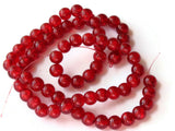 6mm Red Crackle Glass Beads Round Beads Clear Cracked Glass Beads Jewelry Making Beading Supplies Loose Beads Smooth Round Beads