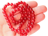 6mm Red Crackle Glass Beads Round Beads Clear Cracked Glass Beads Jewelry Making Beading Supplies Loose Beads Smooth Round Beads