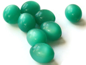 14mm Green Oval Beads Vintage Lucite Beads Moonglow Lucite Beads Jewelry Making Beading Supplies New Old Stock Beads Plastic Beads