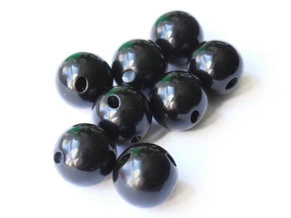 16mm 5/8 Inch Black Ball Buttons Lucite Round Buttons Vintage Lucite Buttons Jewelry Making Beading Supplies Sewing Supplies