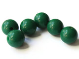 6 16mm 5/8 Inch Dark Green Ball Buttons Lucite Round Buttons Vintage Lucite Buttons Jewelry Making Beading Supplies Sewing Supplies