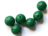 6 16mm 5/8 Inch Dark Green Ball Buttons Lucite Round Buttons Vintage Lucite Buttons Jewelry Making Beading Supplies Sewing Supplies