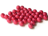 10mm Round Pink Wood Beads Wooden Macrame Beads Vintage New Old Stock Ball Beads Jewelry Making Beading Supplies Bright Pink Beads