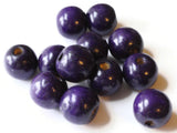 19mm x 17mm Round Purple Wood Beads Organic Shaped Wooden Ball Beads Jewelry Making Beading Supplies Macrame Beads Large Hole Beads