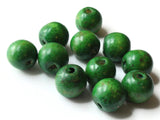 19mm x 17mm Round Green Wood Beads Organic Shaped Wooden Ball Beads Jewelry Making Beading Supplies Macrame Beads Large Hole Beads