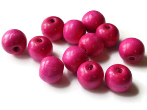 19mm x 17mm Round PInk Wood Beads Organic Shaped Wooden Ball Beads Jewelry Making Beading Supplies Macrame Beads Large Hole Beads