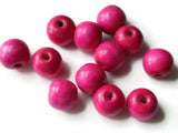 19mm x 17mm Round PInk Wood Beads Organic Shaped Wooden Ball Beads Jewelry Making Beading Supplies Macrame Beads Large Hole Beads