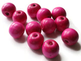 19mm x 17mm Round PInk Wood Beads Organic Shaped Wooden Ball Beads Jewelry Making Beading Supplies Macrame Beads Large Hole Beads