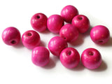 19mm x 17mm Round PInk Wood Beads Organic Shaped Wooden Ball Beads Jewelry Making Beading Supplies Macrame Beads Large Hole Beads