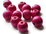 19mm x 17mm Round PInk Wood Beads Organic Shaped Wooden Ball Beads Jewelry Making Beading Supplies Macrame Beads Large Hole Beads