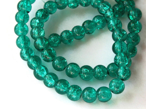 6mm Green Crackle Glass Beads Round Beads Clear Cracked Glass Beads Jewelry Making Beading Supplies Loose Beads Smooth Round Beads