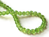 6mm Light Green Crackle Glass Beads Round Beads Clear Cracked Glass Beads Jewelry Making Beading Supplies Loose Beads Smooth Round Beads