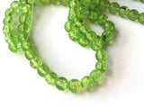 6mm Light Green Crackle Glass Beads Round Beads Clear Cracked Glass Beads Jewelry Making Beading Supplies Loose Beads Smooth Round Beads