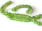 6mm Light Green Crackle Glass Beads Round Beads Clear Cracked Glass Beads Jewelry Making Beading Supplies Loose Beads Smooth Round Beads
