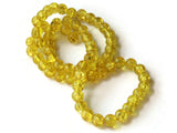 6mm Yellow Crackle Glass Beads Round Beads Clear Cracked Glass Beads Jewelry Making Beading Supplies Loose Beads Smooth Round Beads