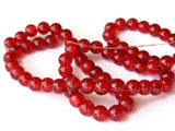 6mm Red Crackle Glass Beads Round Beads Clear Cracked Glass Beads Jewelry Making Beading Supplies Loose Beads Smooth Round Beads