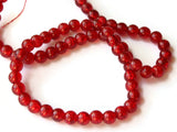 6mm Red Crackle Glass Beads Round Beads Clear Cracked Glass Beads Jewelry Making Beading Supplies Loose Beads Smooth Round Beads