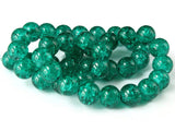 10mm Emerald Green Crackle Glass Round Beads Ball Beads Sphere Beads Jewelry Making Beading Supplies Loose Beads Full Strand Smileyboy