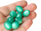 14mm Green Oval Beads Vintage Lucite Beads Moonglow Lucite Beads Jewelry Making Beading Supplies New Old Stock Beads Plastic Beads