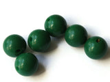 6 16mm 5/8 Inch Dark Green Ball Buttons Lucite Round Buttons Vintage Lucite Buttons Jewelry Making Beading Supplies Sewing Supplies