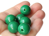 6 16mm 5/8 Inch Dark Green Ball Buttons Lucite Round Buttons Vintage Lucite Buttons Jewelry Making Beading Supplies Sewing Supplies
