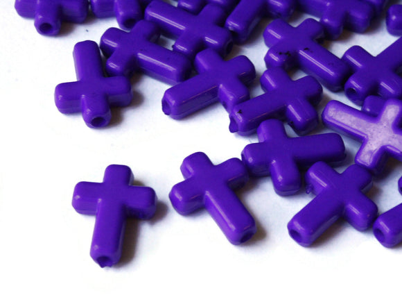 16mm Cross Beads Purple Cross Beads Plastic Crosses Christian Beads Jewelry Making Beading Supplies Acrylic Cross Beads Smileyboy