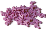 50 16mm Pink Plastic Cross Beads Christian Beads