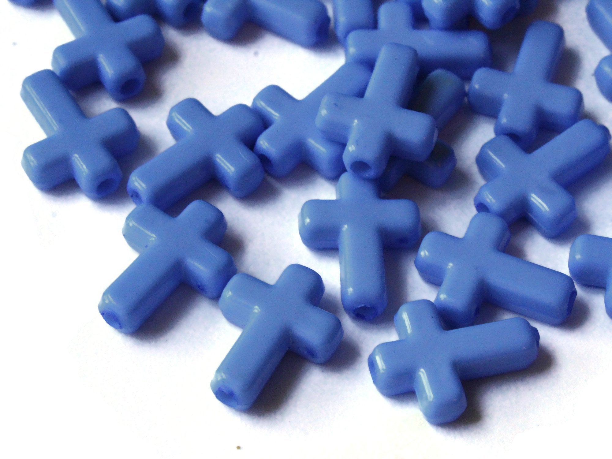 50 16mm Blue Plastic Cross Beads Christian Beads by Smileyboy | Michaels