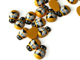 Wooden Bee Cabochons Bumblebee Cabs Flat Back Cabochons Bumble Bee Loose Cabs Bee Decoden Yellow and Black Striped Scrapbooking Supplies