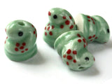 Porcelain Snake Beads Green Spotted Beads Porcelain Glass Beads Animal Beads Reptile Beads Jewelry Making Beading Supplies Loose Beads