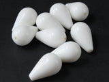 19mm White Teardrop Beads Vintage Plastic Bead Focal Beads Feature Beads Loose Beads Lightweight Beads Jewelry Making Beading Supplies