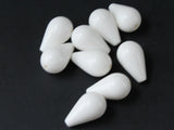 19mm White Teardrop Beads Vintage Plastic Bead Focal Beads Feature Beads Loose Beads Lightweight Beads Jewelry Making Beading Supplies