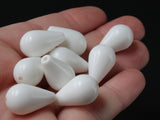 19mm White Teardrop Beads Vintage Plastic Bead Focal Beads Feature Beads Loose Beads Lightweight Beads Jewelry Making Beading Supplies