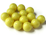 15mm Vintage Yellow Round Beads Vintage Plastic Bead Loose Beads New Old Stock Uncirculated Beads Jewelry Making Beading Supplies