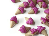 Ice Cream Cone Purple Buttons Shank Buttons Food Buttons Cute Buttons Kawaii Buttons Decoden Jewelry Making Sewing Supplies Scrapbooking