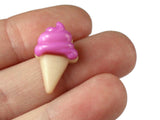 Ice Cream Cone Purple Buttons Shank Buttons Food Buttons Cute Buttons Kawaii Buttons Decoden Jewelry Making Sewing Supplies Scrapbooking