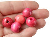 14mm Beads Pink Beads Round Wood Beads Vintage Beads Wooden Beads Loose Beads New Old Stock Beads Macrame Beads Jewelry Making