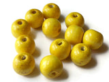 19mm x 17mm Round Yellow Wood Beads Organic Shaped Wooden Ball Beads Jewelry Making Beading Supplies Macrame Beads Large Hole Beads