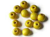 19mm x 17mm Round Yellow Wood Beads Organic Shaped Wooden Ball Beads Jewelry Making Beading Supplies Macrame Beads Large Hole Beads