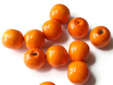 19mm x 17mm Round Orange Wood Beads Organic Shaped Wooden Ball Beads Jewelry Making Beading Supplies Macrame Beads Large Hole Beads