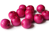 19mm x 17mm Round PInk Wood Beads Organic Shaped Wooden Ball Beads Jewelry Making Beading Supplies Macrame Beads Large Hole Beads