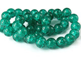 10mm Emerald Green Crackle Glass Round Beads Ball Beads Sphere Beads Jewelry Making Beading Supplies Loose Beads Full Strand Smileyboy