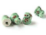 Porcelain Snake Beads Green Spotted Beads Porcelain Glass Beads Animal Beads Reptile Beads Jewelry Making Beading Supplies Loose Beads