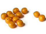 12 13mm Harvest Gold Yellow Puffed Saucer Beads Vintage Plastic Beads