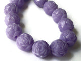 8mm Purple Pressed Rose Beads Full Strand Vintage Pressed Plastic Beads Round Floral Beads Jewelry Making Beading Supplies Smileyboy