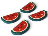 40mm Happy Watermelon Beads Food Beads Sliced Clay Beads Red and Green Fruit Beads Jewelry Making Beading Supplies Charms and Pendants