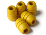 Large Yellow Barrel Beads 28mm Beads Fluted Barrel Beads Wooden Beads Wood Beads Large Hole Beads Chunky Beads Jewelry Making