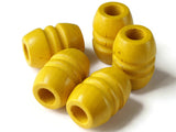 Large Yellow Barrel Beads 28mm Beads Fluted Barrel Beads Wooden Beads Wood Beads Large Hole Beads Chunky Beads Jewelry Making